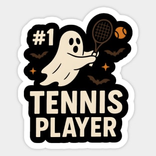 #1 Tennis Player Funny Halloween Ghost Gift Sticker